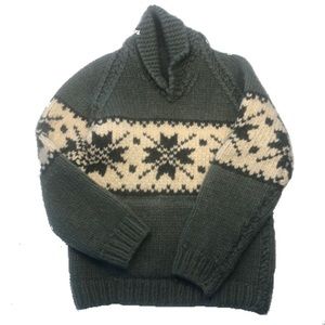 Milky green and off-white HANDMADE sweater. Size M